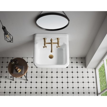 Kingston Brass 22 x 18 Cast Iron Wall Mount Utility Sink, White GCLWS22187